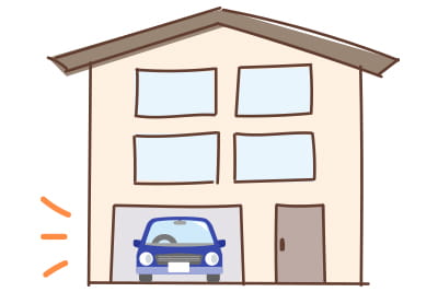 1階が駐車場の3階建て木造住宅イメージ